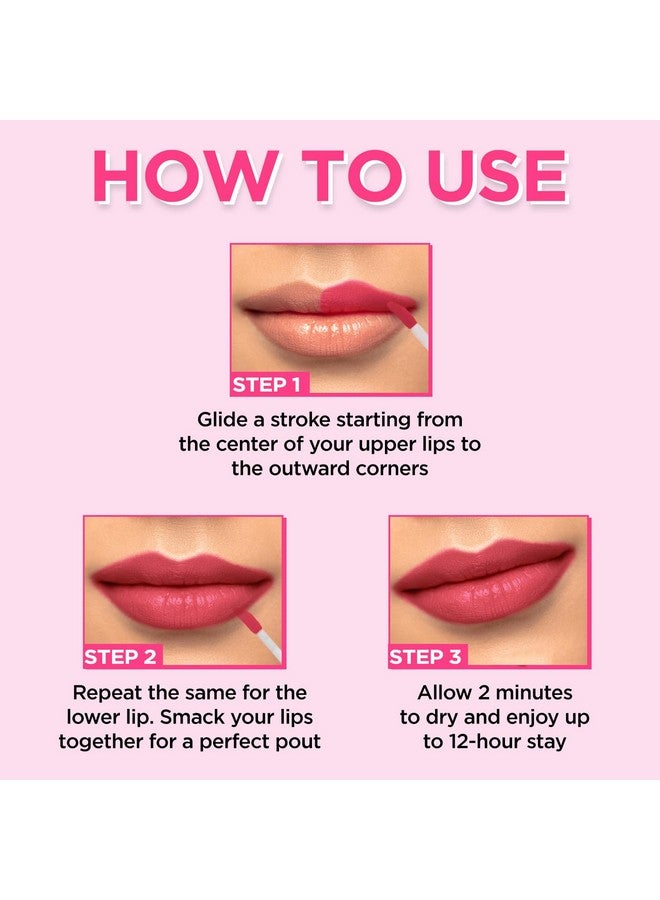 Enn Long Lasting Semi Matte nourishing soft Liquid Lipsticks With 12 Hour Coverage, Transferproof, Highly Pigmented Godness of Natural Ingredients of Ghee,Vitamin-E & Rosemary-Pack Of 5 (Pretty Pinks) - Image 5