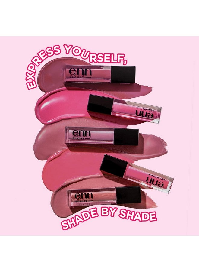 Enn Long Lasting Semi Matte nourishing soft Liquid Lipsticks With 12 Hour Coverage, Transferproof, Highly Pigmented Godness of Natural Ingredients of Ghee,Vitamin-E & Rosemary-Pack Of 5 (Pretty Pinks) - Image 2