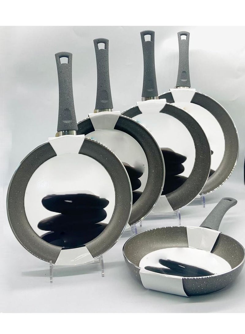 مقلاة قلي بسطح مانع للالتصاق من قطعة واحدة رخامي رمادي - Image 2