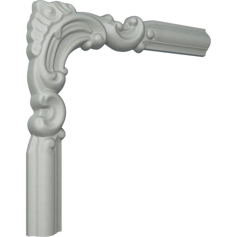 Ekena Millwork PML08X08AS Ashford Corner (matches moulding PML01X00AS) Panel Moulding, 8 1/4"W x 8 1/4"H, Primed - Image 2
