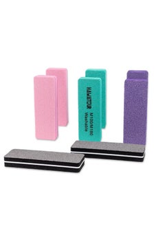 HAWATOUR Nail Files and Buffers, 8 Pieces Manicure Kit for Acrylic and Natural Nails, 100/180 Grit Rectangular Art Care Buffer Block Tools Home Salon