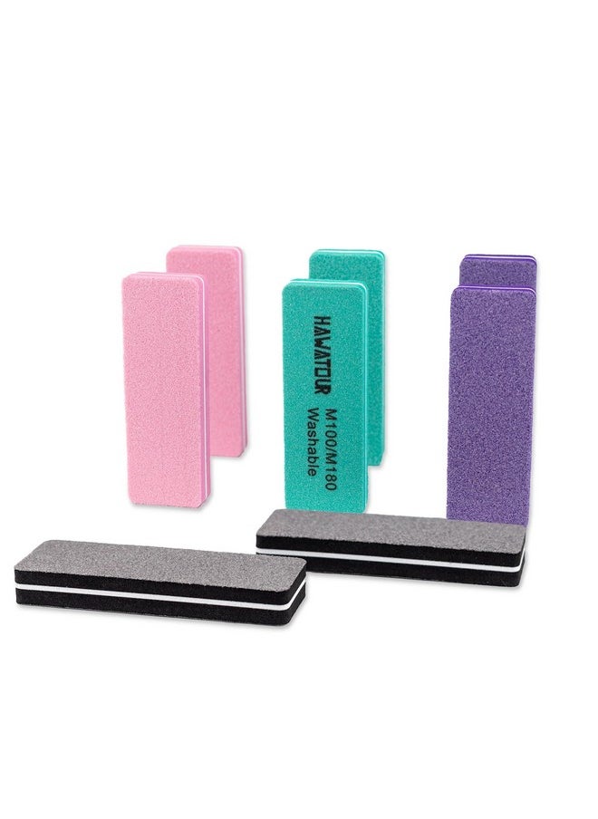HAWATOUR HAWATOUR Nail Files and Buffers, 8 Pieces Manicure Kit for Acrylic and Natural Nails, 100/180 Grit Rectangular Art Care Buffer Block Tools Home Salon  - Image 1