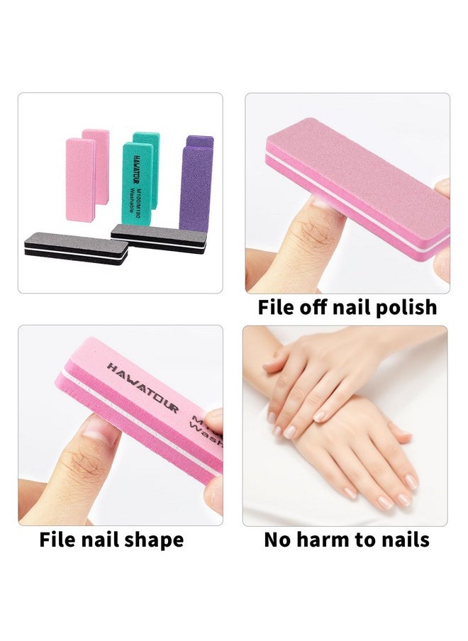HAWATOUR HAWATOUR Nail Files and Buffers, 8 Pieces Manicure Kit for Acrylic and Natural Nails, 100/180 Grit Rectangular Art Care Buffer Block Tools Home Salon  - Image 2