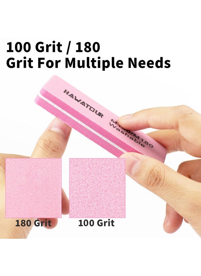 HAWATOUR HAWATOUR Nail Files and Buffers, 8 Pieces Manicure Kit for Acrylic and Natural Nails, 100/180 Grit Rectangular Art Care Buffer Block Tools Home Salon  - Image 3