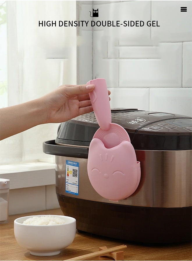 Cat Claw Non Stick Rice Spoon Set,  Rice Scooper, Household Rice Cooker Rice Spoon with Holder Spoon Box - Image 3