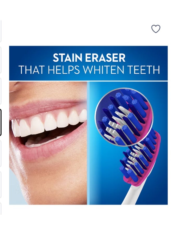 أورال بي فرشاة أسنان يدوية Oral-B 3D White Luxe Pro Flex متوسطة، عبوة من قطعتين، متعددة الألوان - Image 2
