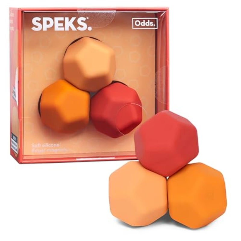 Speks مغناطيس سبكس أودز من السيليكون الناعم | ألعاب تخفيف التوتر الصامتة | كرات مغناطيسية ذات ملمس للبالغين والمراهقين 14+ | برتقالي - Image 1