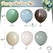 Froova Woodland Balloons 12 Inch Sage Green Brown and Sand White Balloon Double Stuffed Blue Balloon for Woodland Safari Jungle Forest Wild One Baby Shower Birthday Party Decorations - Image 4