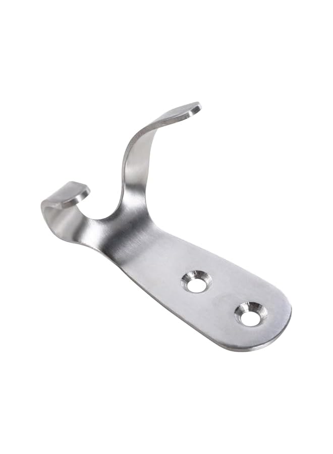 S-TOP 1pcs Wall Mounted Hook with Screws & Fishers Heavy Duty Silver Wall Hanger for Clothes - Image 2