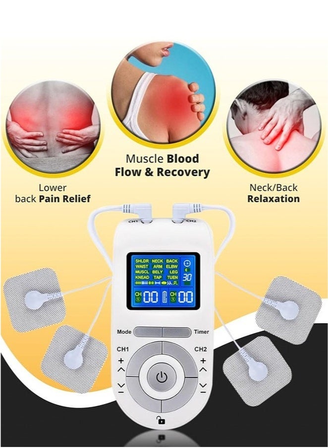 AL RAID Electric Massage Instrument Advanced TENS & EMS Muscle Stimulator - Pain Relief and Recovery System with 12 Modes, 40 Intensities - Dual Channel Rechargeable Electric Pulse Massager for Effective Pain Therapy - Image 3