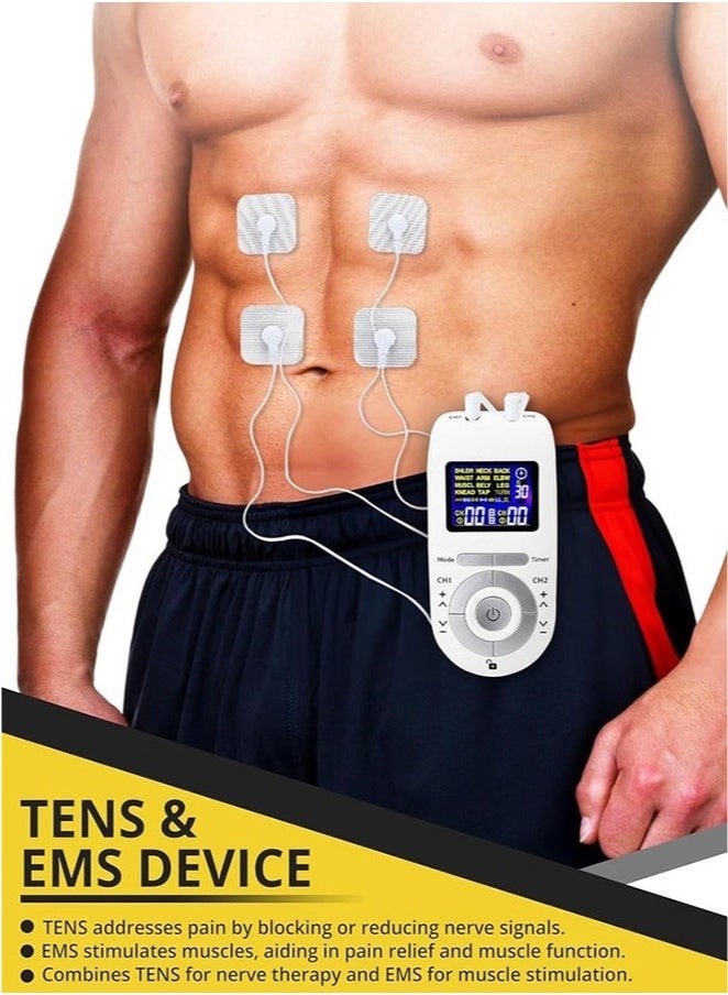 AL RAID Electric Massage Instrument Advanced TENS & EMS Muscle Stimulator - Pain Relief and Recovery System with 12 Modes, 40 Intensities - Dual Channel Rechargeable Electric Pulse Massager for Effective Pain Therapy - Image 4