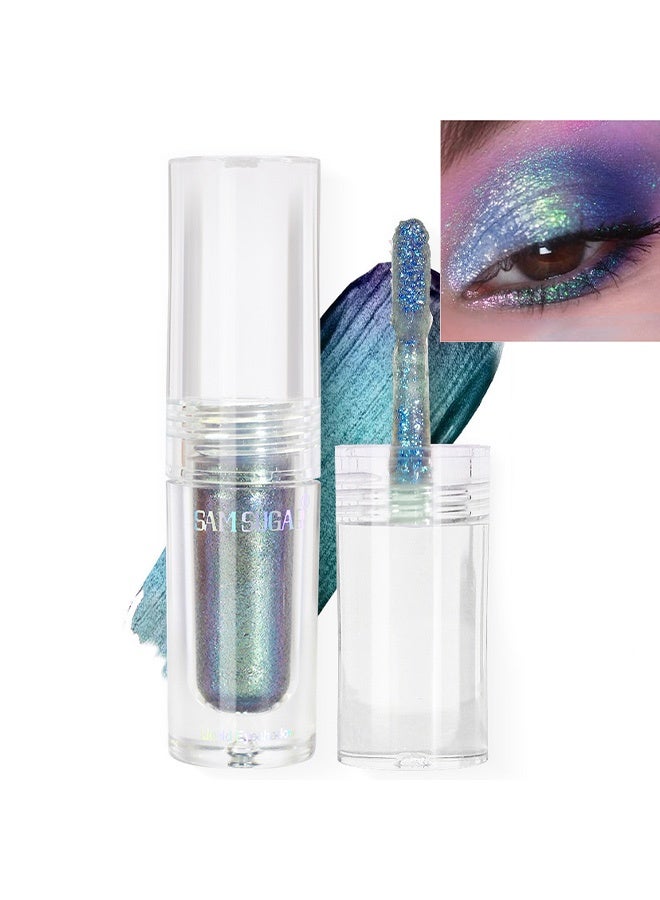 SAM SUGAR Multi-Chrome Liquid Eyeshadow, Long-Lasting Chameleon Glitter Eyeshadow, Buildable Holographic Shimmer Makeup for Eyes & Face #05 - Image 1