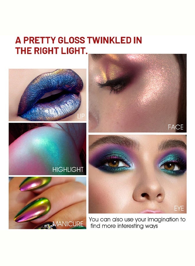 SAM SUGAR Multi-Chrome Liquid Eyeshadow, Long-Lasting Chameleon Glitter Eyeshadow, Buildable Holographic Shimmer Makeup for Eyes & Face #05 - Image 5