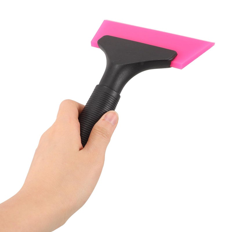 Pink Car Window Squeegee with Soft TPU Rubber Blade Anti Slip Handle - Image 4