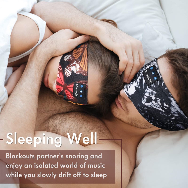 LC-dolida Sleep Headphones Bluetooth 5.2, Headband Earphones Wireless, Sleep Mask for Sleeping, Sports, Gifts, Workout, Jogging, Yoga,Insomnia, Air Travel, Meditation - Image 5