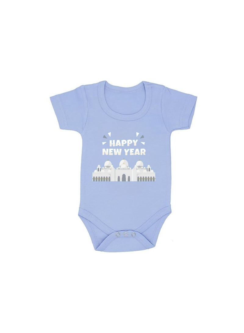 Abu Dhabi New Year's Soft Cotton Baby Onesie Bodysuit Short Sleeve-Perfect Outfit Celebration For New Year-Gift For Baby Shower - Image 1
