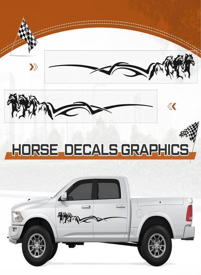 Fuyoooo 2 Pcs Horse Trailer Decals Horse Stickers 63.5 x 8.5 Inch Self-Adhesive Car Side Body Stickers Black Vinyl Running Horse Graphic Decals for Trailer Car Truck SUV RV Camper Motorcoach Decor - Image 5