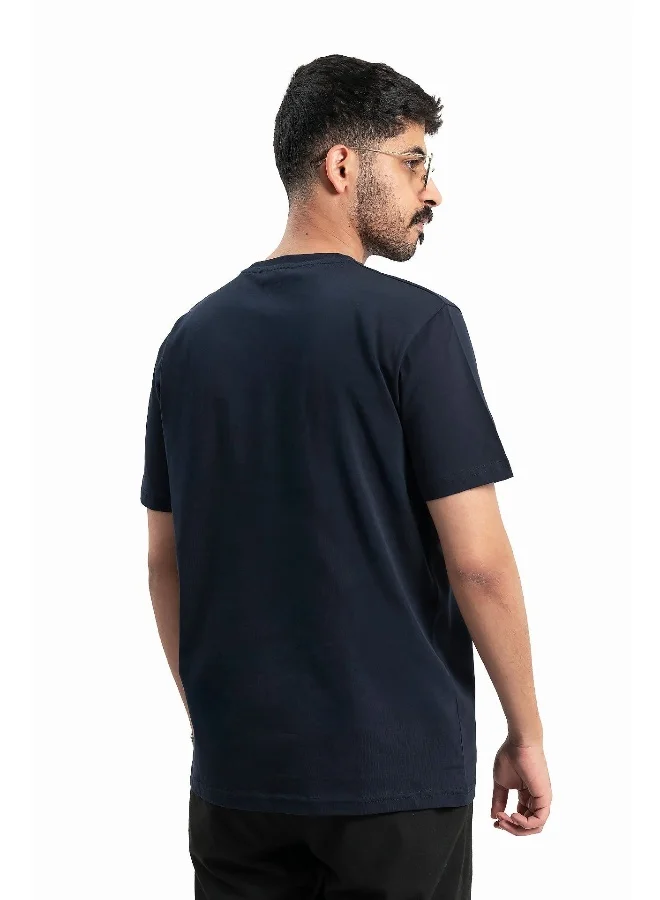 Wecre8 Men Navy Blue T-Shirt