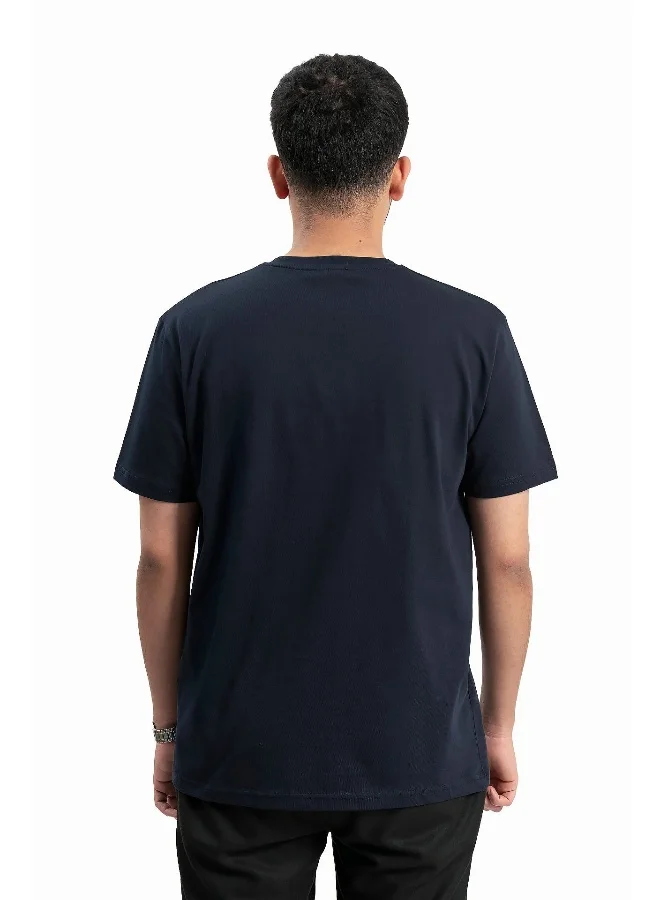 Wecre8 Men Navy Blue T-Shirt