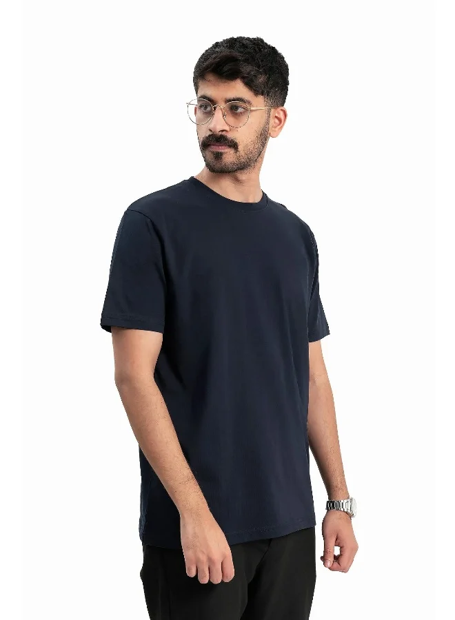 Wecre8 Men Navy Blue T-Shirt