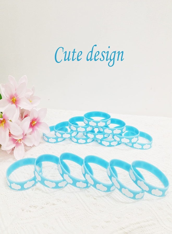CupaPlay 24 White Cloud Silicone Wristband Rainbow Blue Sky White Clouds Baby Shower theme Birthday Party Decorations Supplies Favors - Image 4