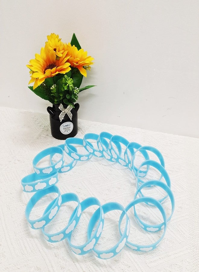 CupaPlay 24 White Cloud Silicone Wristband Rainbow Blue Sky White Clouds Baby Shower theme Birthday Party Decorations Supplies Favors - Image 5
