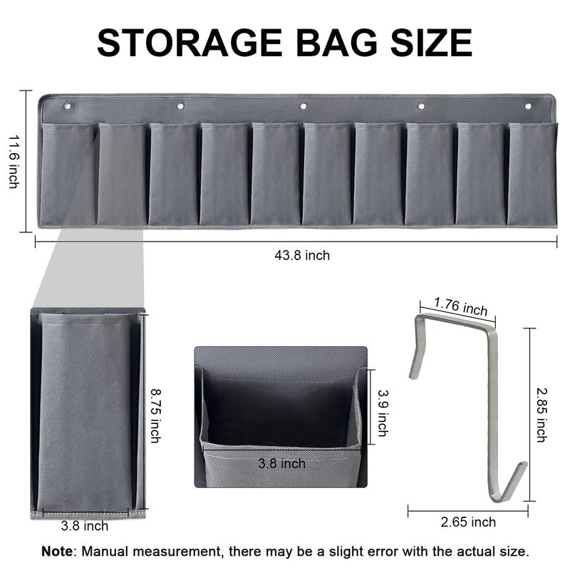 RVZONE RV Shoe Pockets 10 Pockets Heavy Hanging Bedside Storage Organizer with Sturdy Hooks Storage Pockets Hangs on bed for Shoes Toys and Tool Accessories - Image 2
