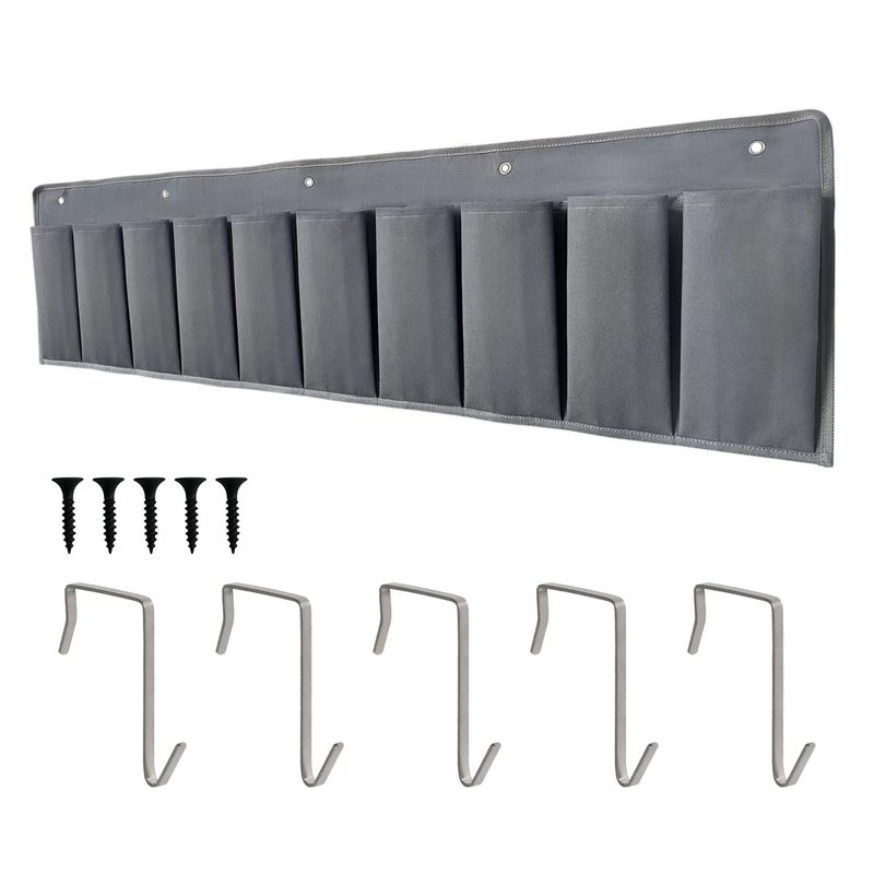 RVZONE RV Shoe Pockets 10 Pockets Heavy Hanging Bedside Storage Organizer with Sturdy Hooks Storage Pockets Hangs on bed for Shoes Toys and Tool Accessories - Image 1