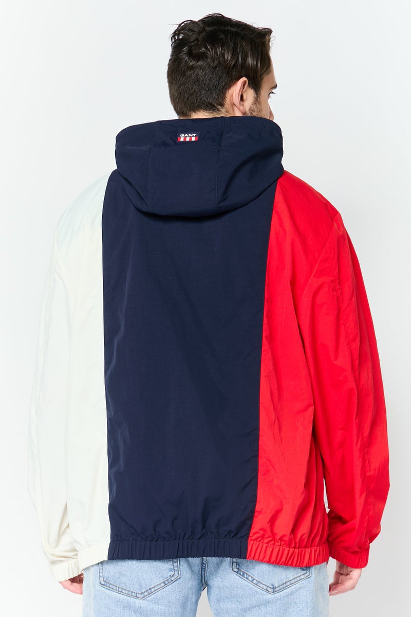 GANT Men Brand Logo Long Sleeve Windbreaker Jacket, Multicolor - Image 4