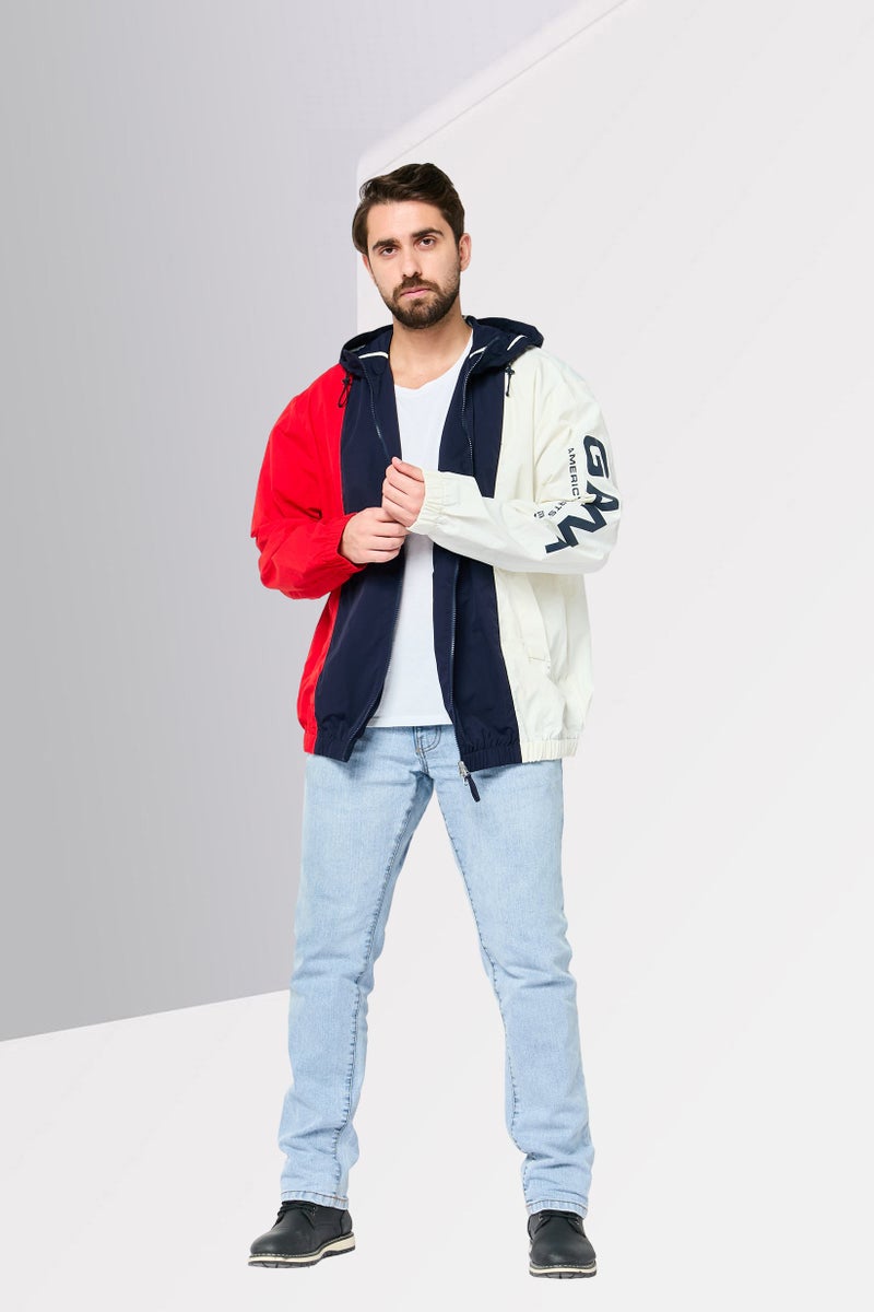 GANT Men Brand Logo Long Sleeve Windbreaker Jacket, Multicolor - Image 2