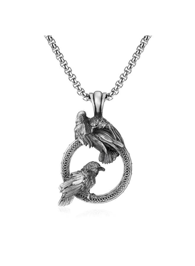 European And American Retro Gothic Hip Hop Punk Crow Pendant Men's Necklace Fashion Personalized Men's And Women's Accessories 
