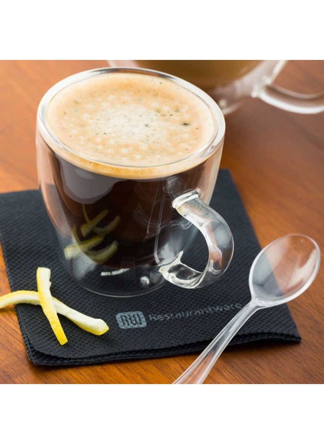 Forma 3 Ounce Small Glass Espresso Cups, 10 Double Wall Clear Shot Cups - Built-In Handle, Does Not Chip, Clear Glass Espresso Mugs, Rolled Rim, Microwavable