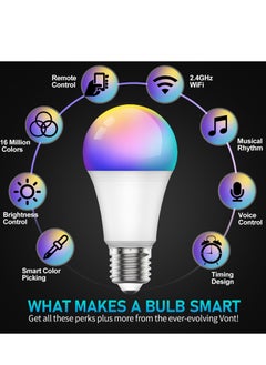 SKY-TOUCH LED Smart Bulb E27 Remote Control Color Adjustable Light 10W A60  - Image 2