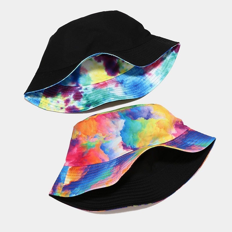 European and American new 3D printing pattern fisherman hat tie-dye double-sided wearing basin hat men and women summer outdoor sun protection sun visor hat 6# color M（56-58cm） - Image 5