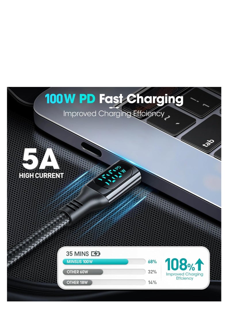 Terabyte USB C Cable 100W Fast Charging Nylon Braided Power Delivery PD Type C Compatible with iPhon - Image 2