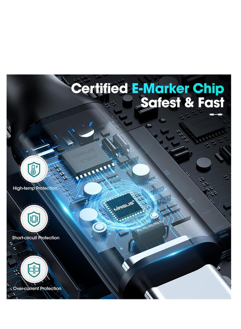 Terabyte USB C Cable 100W Fast Charging Nylon Braided Power Delivery PD Type C Compatible with iPhon - Image 3