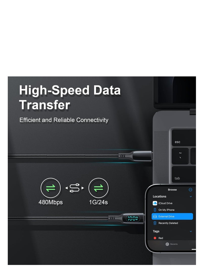 Terabyte USB C Cable 100W Fast Charging Nylon Braided Power Delivery PD Type C Compatible with iPhon - Image 4