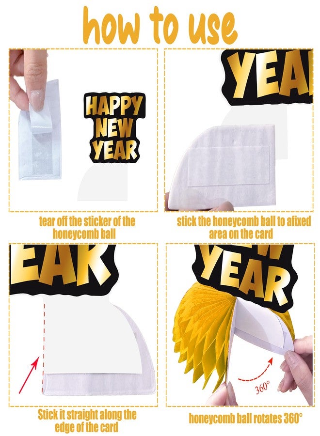 اوموني مستلزمات حفلات رأس السنة الجديدة 2026، قطع مركزية على شكل خلية نحل، زينة طاولة ليلة رأس السنة، 12 قطعة مركزية بطابع رأس السنة لحفلات أعياد الميلاد وحفلات استقبال المولود الجديد - Image 2