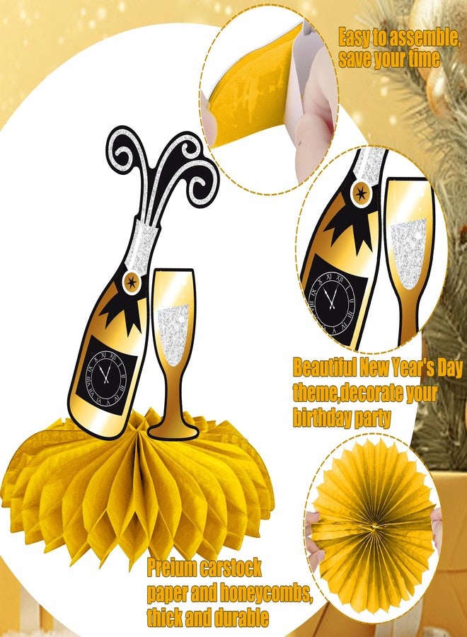 اوموني مستلزمات حفلات رأس السنة الجديدة 2026، قطع مركزية على شكل خلية نحل، زينة طاولة ليلة رأس السنة، 12 قطعة مركزية بطابع رأس السنة لحفلات أعياد الميلاد وحفلات استقبال المولود الجديد - Image 3