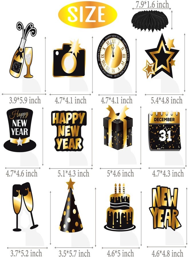 اوموني مستلزمات حفلات رأس السنة الجديدة 2026، قطع مركزية على شكل خلية نحل، زينة طاولة ليلة رأس السنة، 12 قطعة مركزية بطابع رأس السنة لحفلات أعياد الميلاد وحفلات استقبال المولود الجديد - Image 4