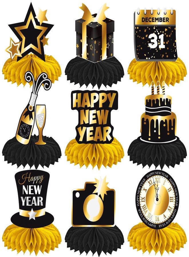 اوموني مستلزمات حفلات رأس السنة الجديدة 2026، قطع مركزية على شكل خلية نحل، زينة طاولة ليلة رأس السنة، 12 قطعة مركزية بطابع رأس السنة لحفلات أعياد الميلاد وحفلات استقبال المولود الجديد - Image 1