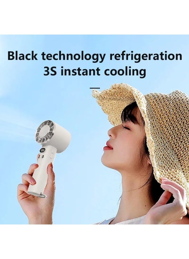YD Portable Handheld Turbo Fan with Cold Compress, 15000RPM High Speed, Digital Display, Battery Operated Personal Mini Cooling Fan - Image 4