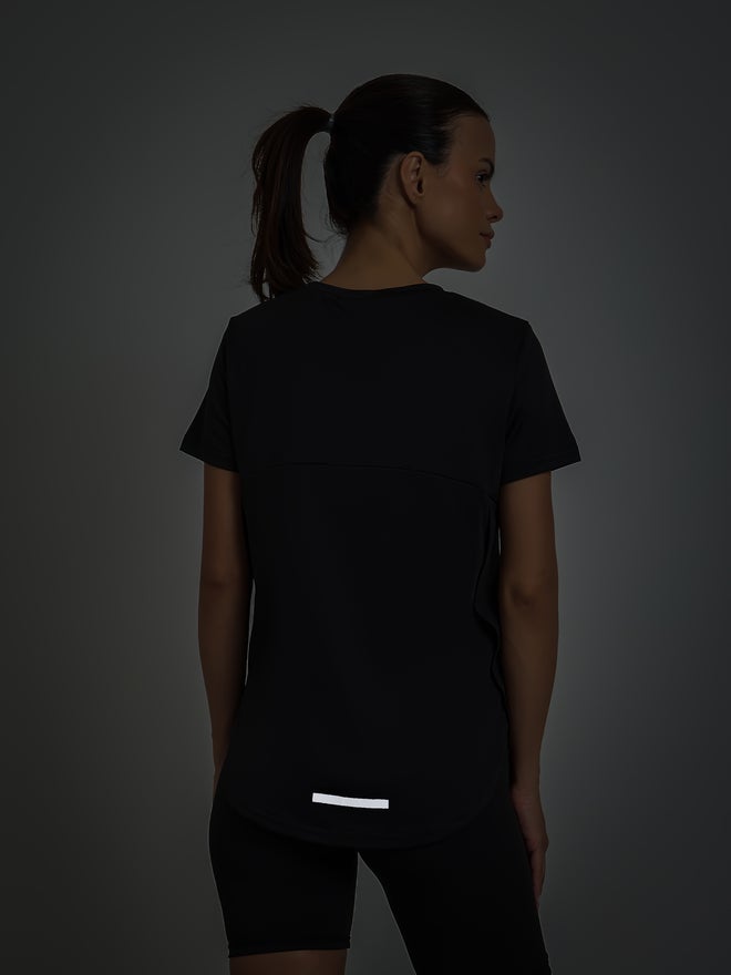 Styli Active Black Tonal Vertical Side Text Back Reflective Stripe Top - Image 5