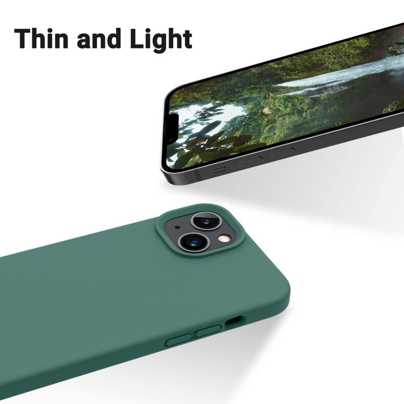OTOFLY Designed for iPhone 14 Plus Case, Silicone Shockproof Slim Thin Phone Case for iPhone 14 Plus 6.7 inch ï¼ˆPine Greenï¼‰ - Image 4