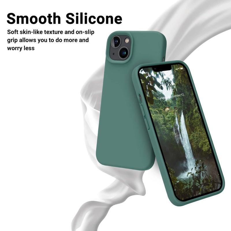 OTOFLY Designed for iPhone 14 Plus Case, Silicone Shockproof Slim Thin Phone Case for iPhone 14 Plus 6.7 inch ï¼ˆPine Greenï¼‰ - Image 3