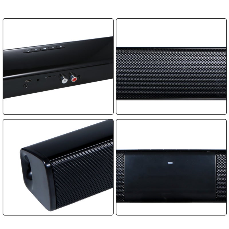 Wireless BT Soundbar: 4 Speakers With 3D Stereo Surround Sound - Built-In DSP Noise-Clear Processor Portable Soundbar for Indoor Outdoor Wireless Audio Play - Image 4