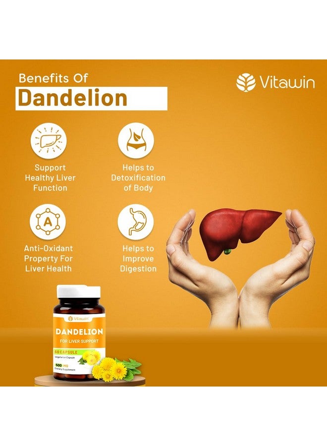 VITAWIN Dandelion Capsules - Ultimate Health and Nutrition Supplements for Liver Support and Body Detox -( 60 Capsules ) - Image 5