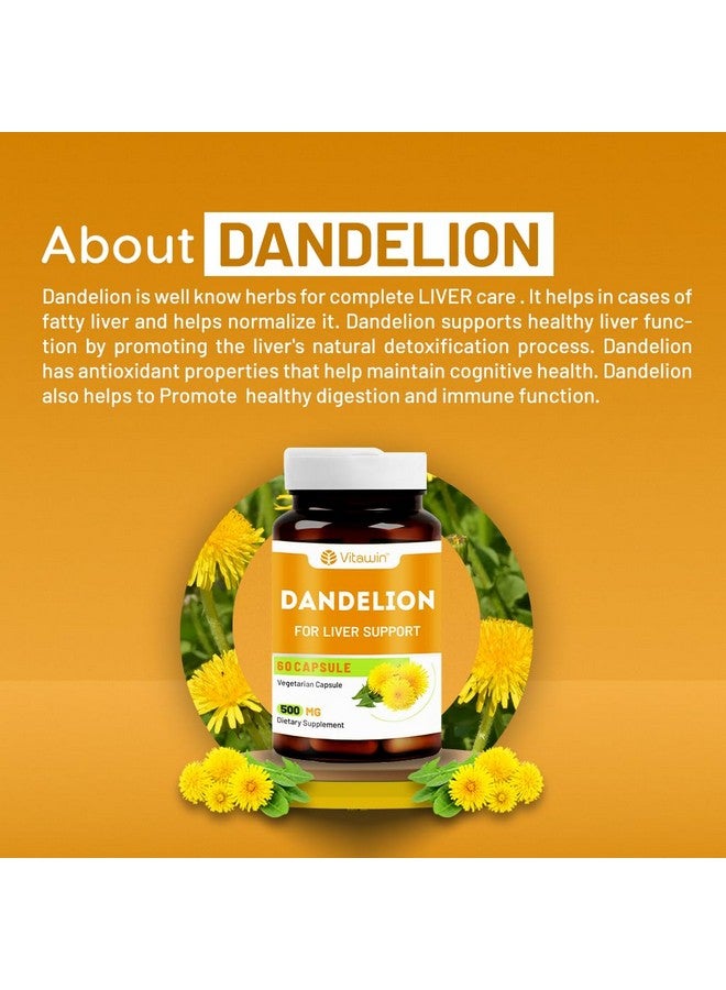 VITAWIN Dandelion Capsules - Ultimate Health and Nutrition Supplements for Liver Support and Body Detox -( 60 Capsules ) - Image 4
