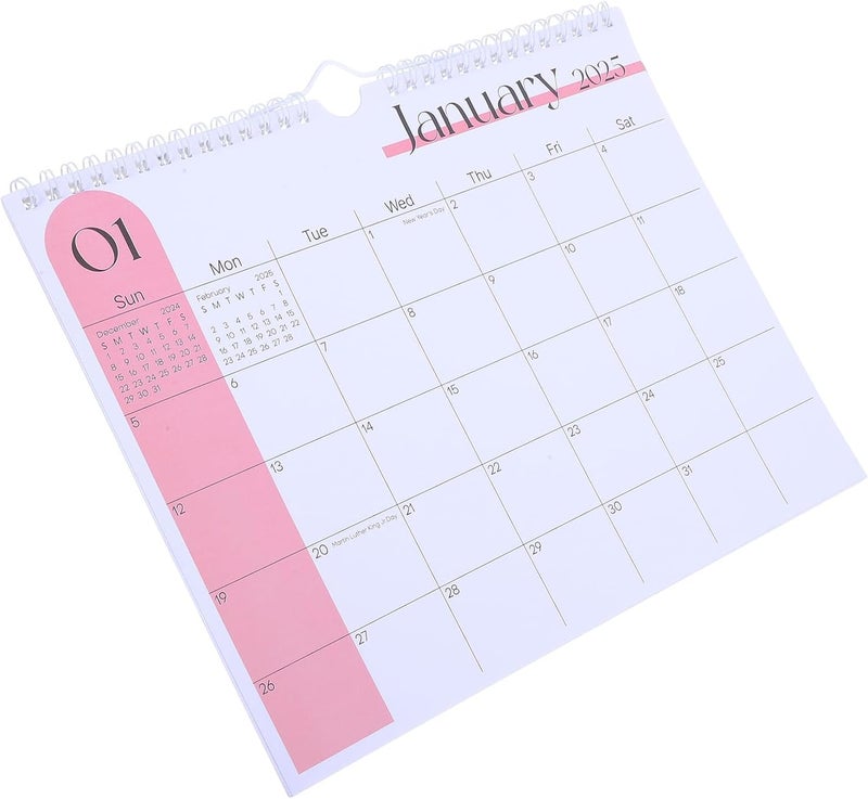 2025 Macaron Color Wall Calendar 12-month English Hanging Calendar with Twin Wire Binding and Hook Large Monthly Planner for Home and Office Use - Image 1
