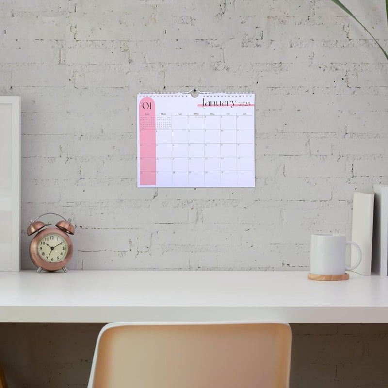 2025 Macaron Color Wall Calendar 12-month English Hanging Calendar with Twin Wire Binding and Hook Large Monthly Planner for Home and Office Use - Image 5